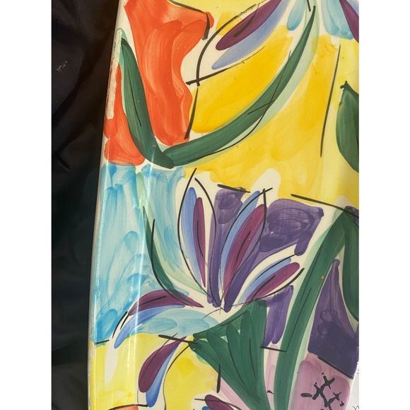 Italian fine pottery platter. Bright colored. See photos - Picture 4 of 6